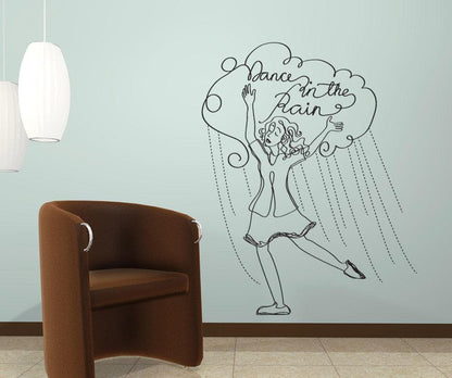 Vinyl Wall Decal Sticker Dancing in the Rain #OS_DC661