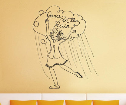 Vinyl Wall Decal Sticker Dancing in the Rain #OS_DC661