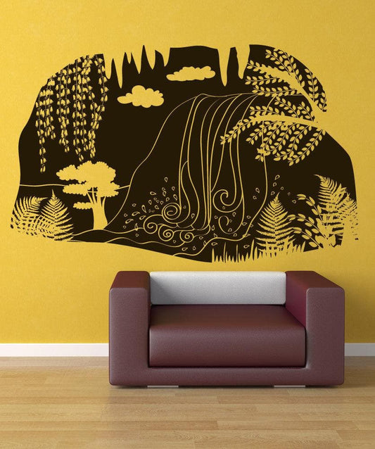Vinyl Wall Decal Sticker Waterfall Cave View #OS_DC667