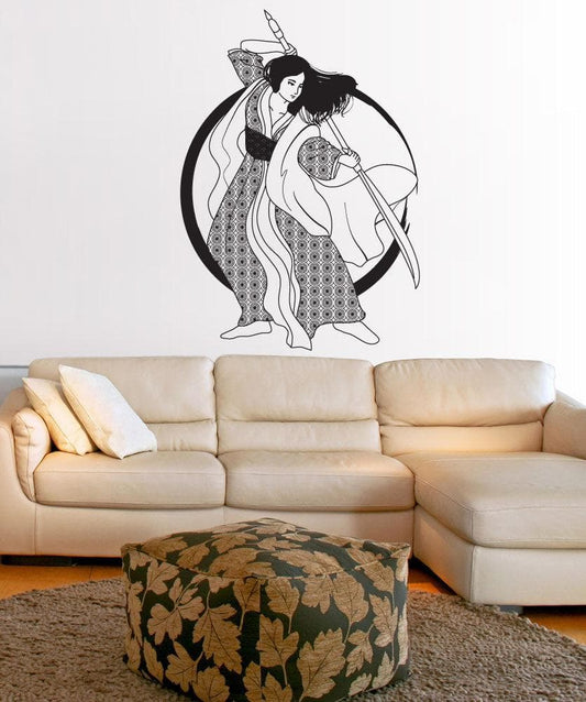 Vinyl Wall Decal Sticker Samurai Girl #OS_DC674