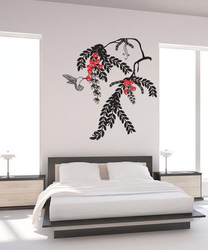 Vinyl Wall Decal Sticker Hummingbird and Plant #OS_DC677