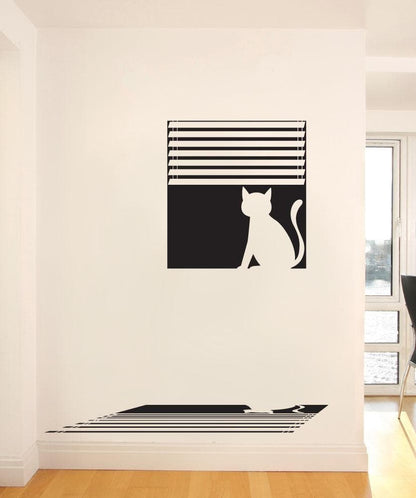 Vinyl Wall Decal Sticker Cat in Window #OS_DC680