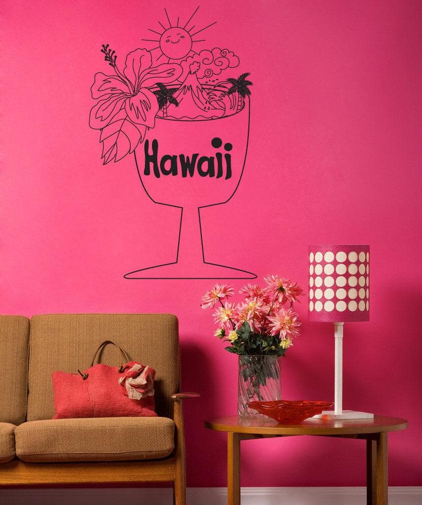 Vinyl Wall Decal Sticker Hawaiian Cup #OS_DC733