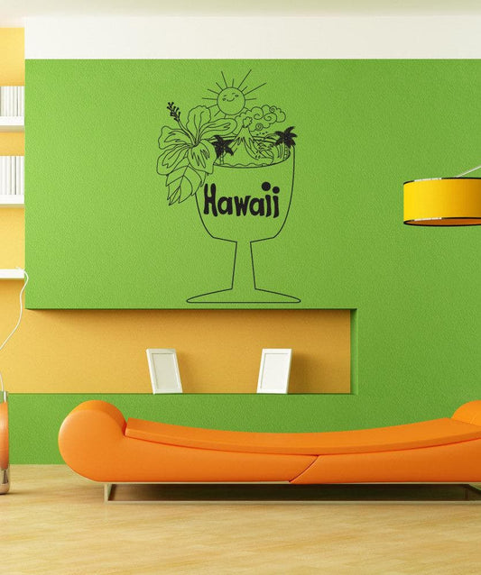 Vinyl Wall Decal Sticker Hawaiian Cup #OS_DC733