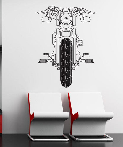 Front of  Motorcycle Vinyl Wall Decal Sticker. #OS_DC748