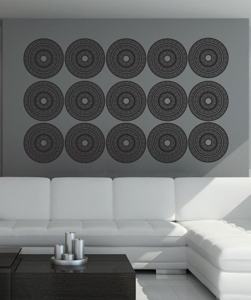 Vinyl Wall Decal Sticker Optical Illusion Circles #OS_DC771