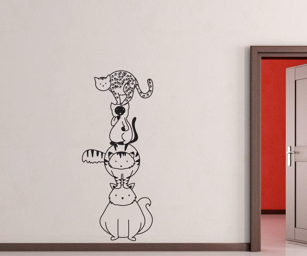 Stacked Cats Vinyl Wall Decal Sticker. #OS_DC786