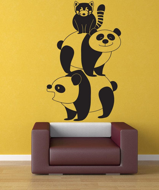 Vinyl Wall Decal Sticker Panda Stack #OS_DC788