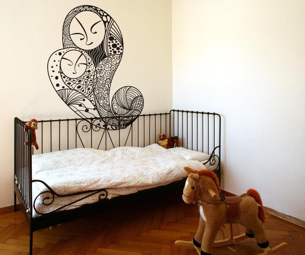 Vinyl Wall Decal Sticker Mother and Child Paisley Design #OS_DC790