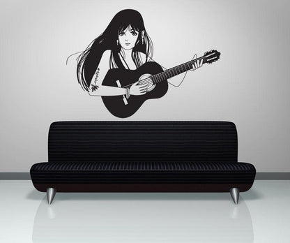 Vinyl Wall Decal Sticker Girl Guitarist #OS_DC791