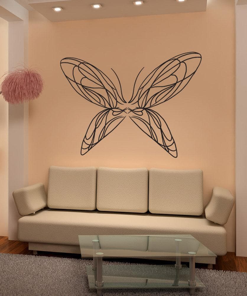 Vinyl Wall Decal Sticker Butterfly Line Art #OS_MB1036