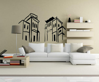 Vinyl Wall Decal Sticker Building Sketch #OS_MB1050