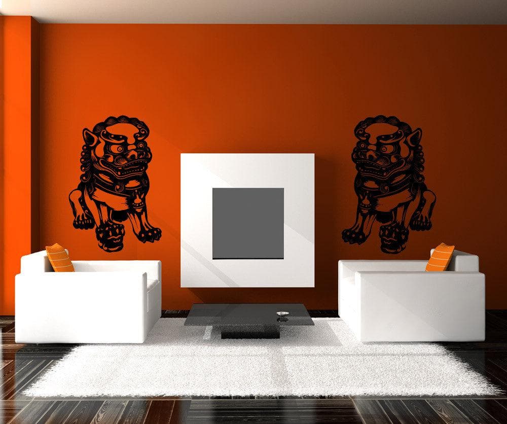 Vinyl Wall Decal Sticker Chinese Guardian Statues #OS_MB1107