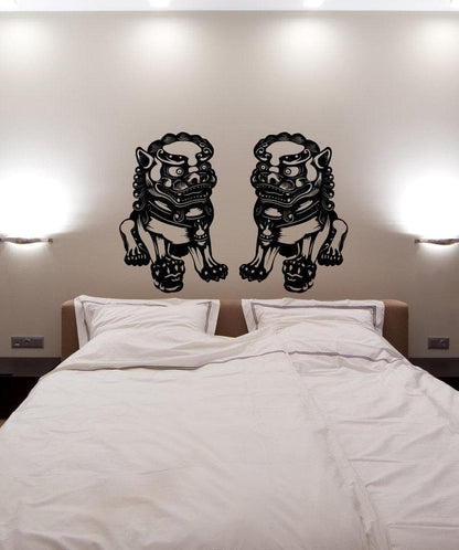 Vinyl Wall Decal Sticker Chinese Guardian Statues #OS_MB1107