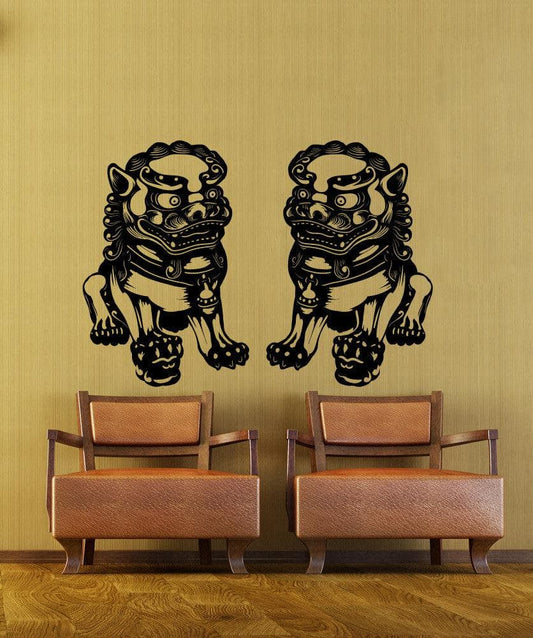Vinyl Wall Decal Sticker Chinese Guardian Statues #OS_MB1107