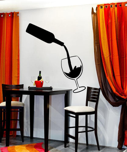 Vinyl Wall Decal Sticker Wine Pour #OS_MB1114