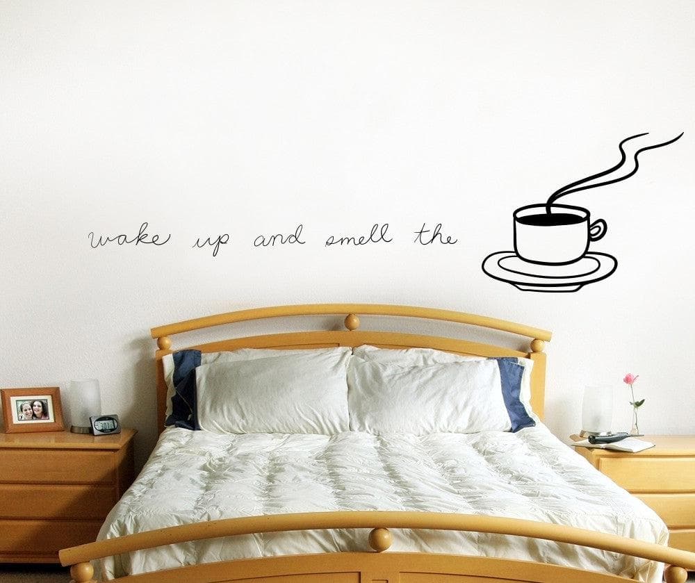 Vinyl Wall Decal Sticker Wake Up and Smell the Coffee #OS_MB1143