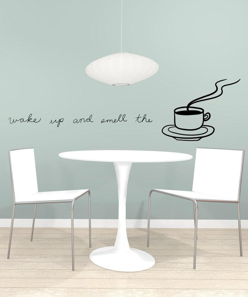 Vinyl Wall Decal Sticker Wake Up and Smell the Coffee #OS_MB1143