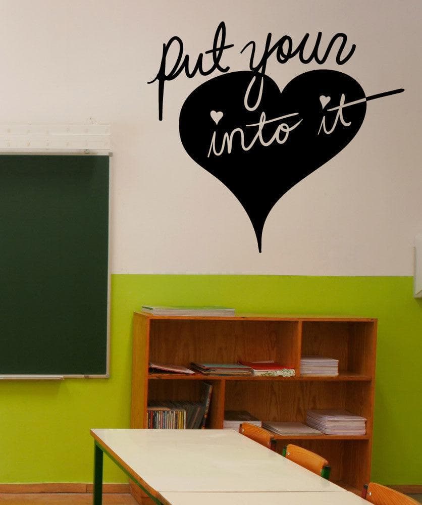 "Put Your Heart Into It" Love Quote Wall Decal. #OS_MB1147