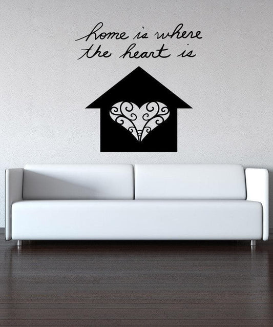 Vinyl Wall Decal Sticker Home is Where the Heart is #OS_MB1162