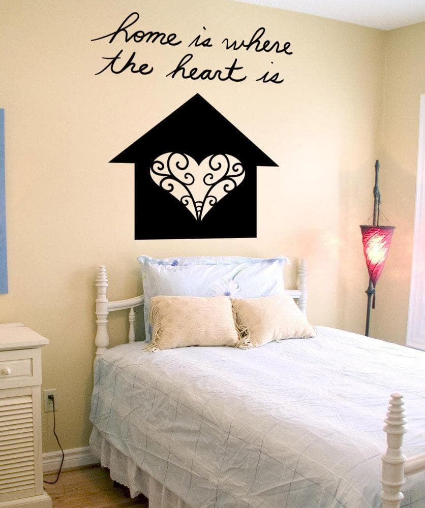 Vinyl Wall Decal Sticker Home is Where the Heart is #OS_MB1162