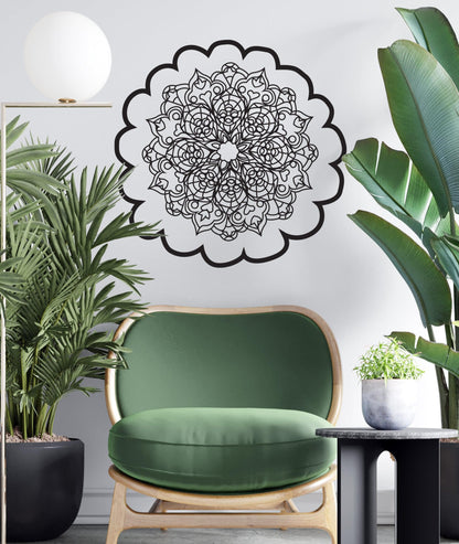 Oriental Flower Motif Vinyl Wall Decal Sticker.  #OS_MB121