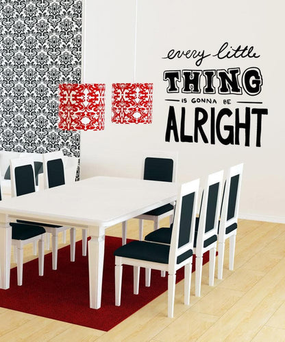 Every Little Thing is Gonna to be Alright Quote. Bob Marley Song Quote Wall Decal. #OS_MB1224