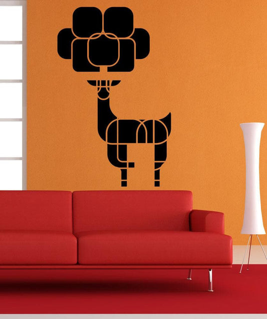 Vinyl Wall Decal Sticker Geometric Deer Tree #OS_MB1240