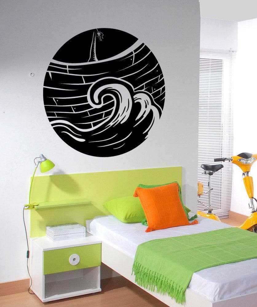 Vinyl Wall Decal Sticker Pirate Boat Circle #OS_MB1244