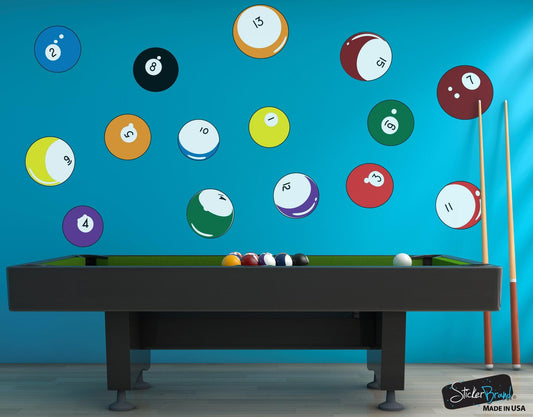 Billiard Pool Balls Graphic Wall Decal Sticker #OS_MB130