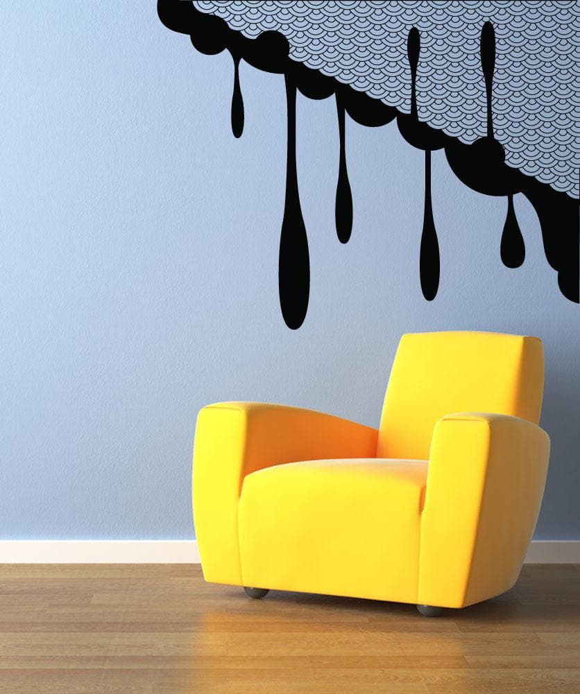 Vinyl Wall Decal Sticker Japanese Waves with Ink Drips #OS_MB276