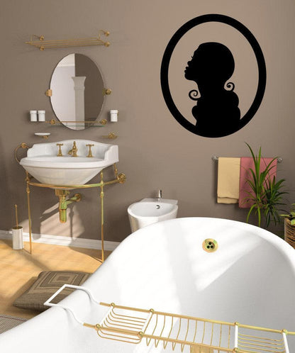Vinyl Wall Decal Sticker Lady Framed Silhouette #OS_MB297