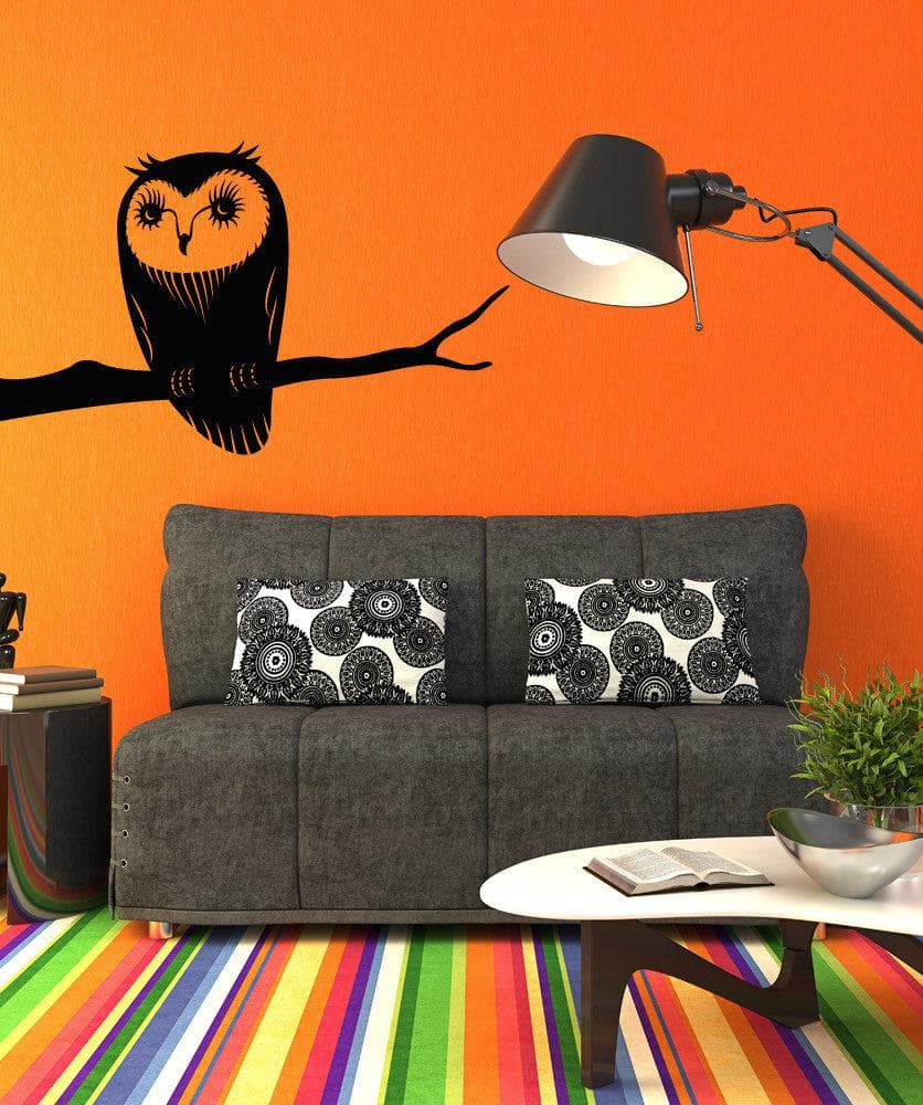 Vinyl Wall Decal Sticker Owl on a Branch #OS_MB306