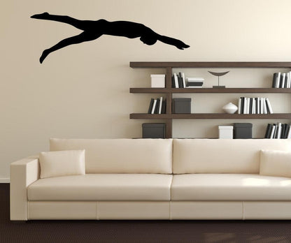 Vinyl Wall Decal Sticker Swimmer Silhouette #OS_MB576