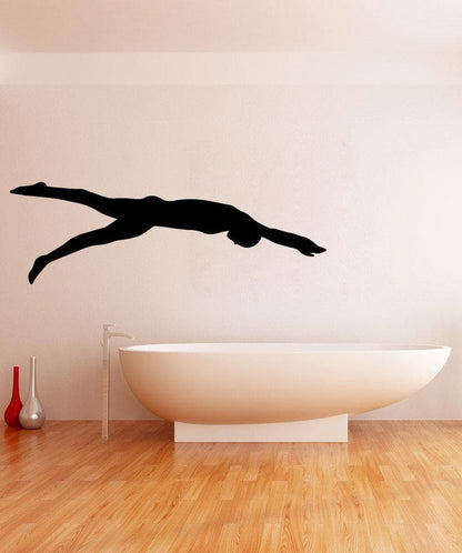 Vinyl Wall Decal Sticker Swimmer Silhouette #OS_MB576