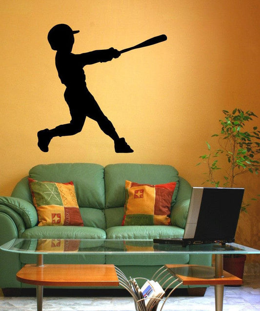 Adesivo Murale Vinile Con Frase Baseball 'FEAR OF STRIKING OUT' - Decorazione Cameretta - Foto 2