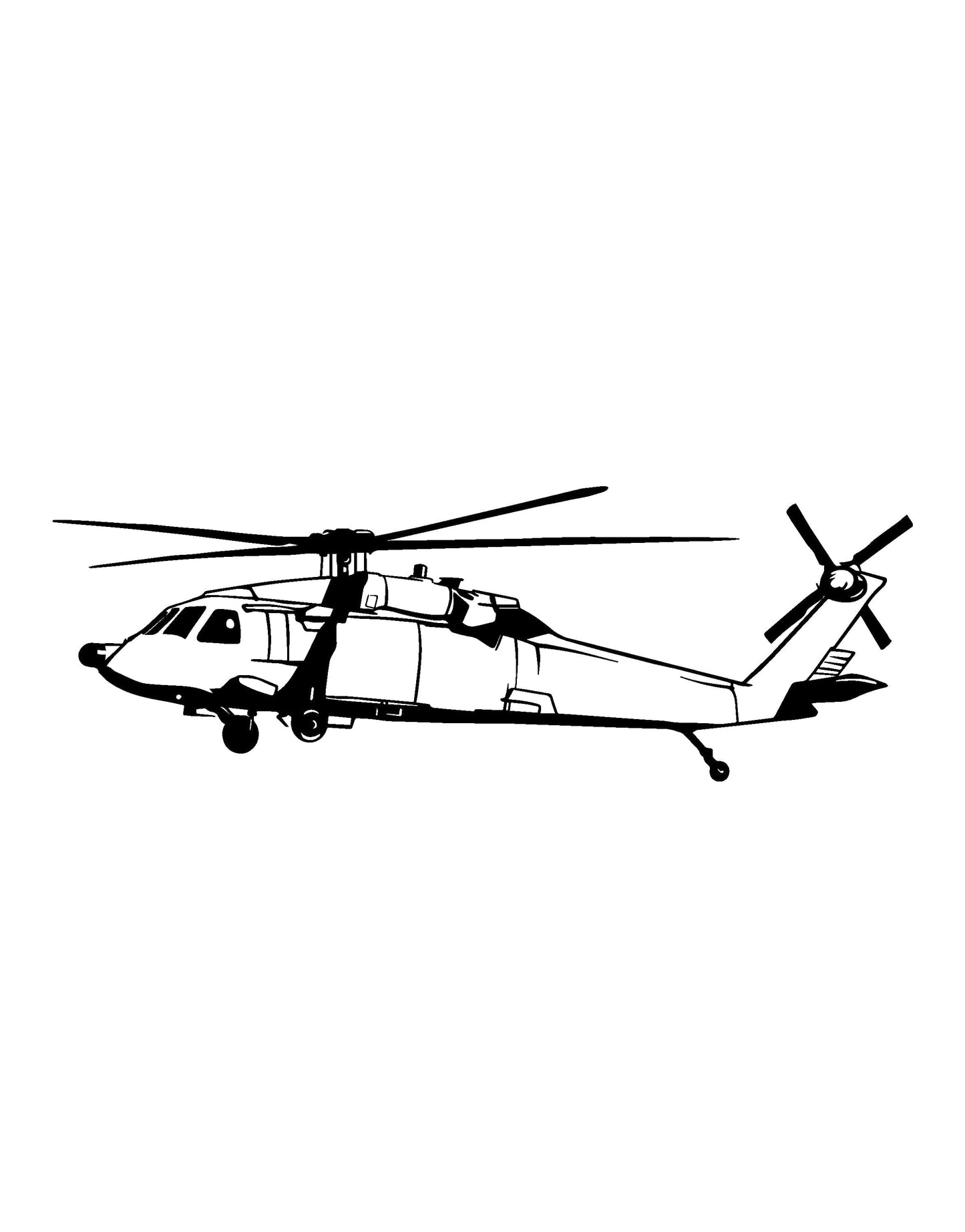 Black Hawk Helicopter Vinyl Wall Decal Sticker. #OS_MB600