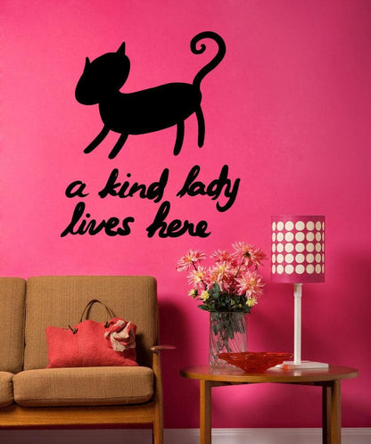 Vinyl Wall Decal Sticker A Kind Lady Lives Here #OS_MB602