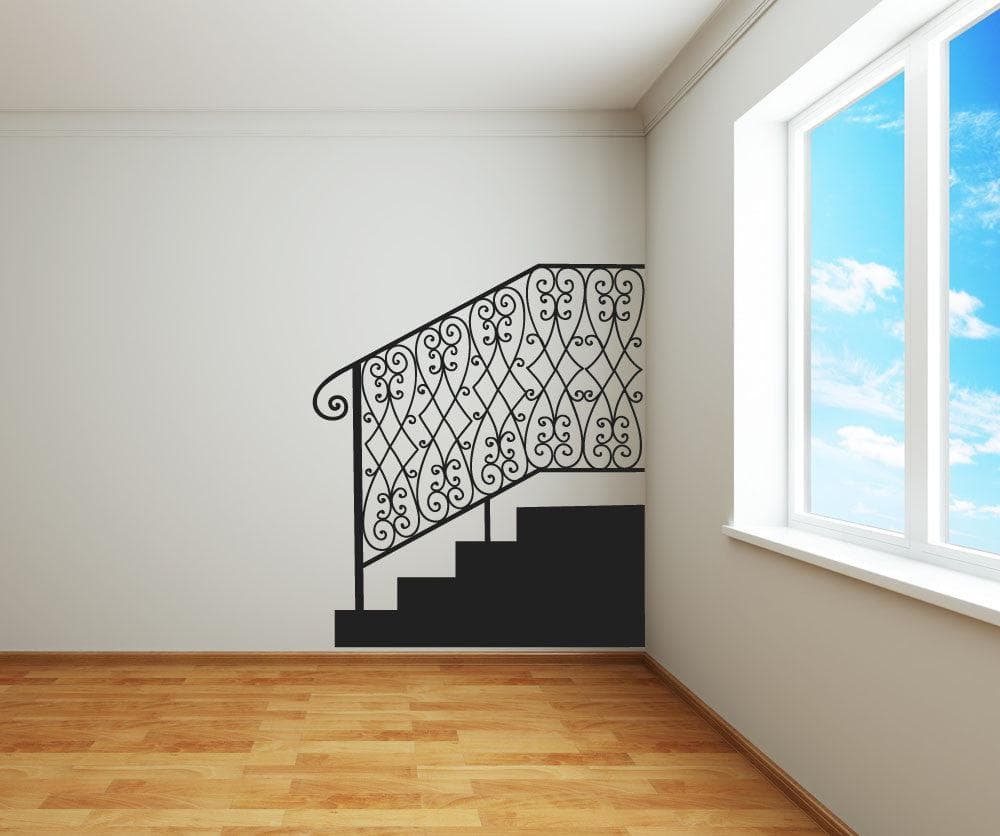 Stairway Railing Vinyl Wall Decal Sticker. #OS_MB608