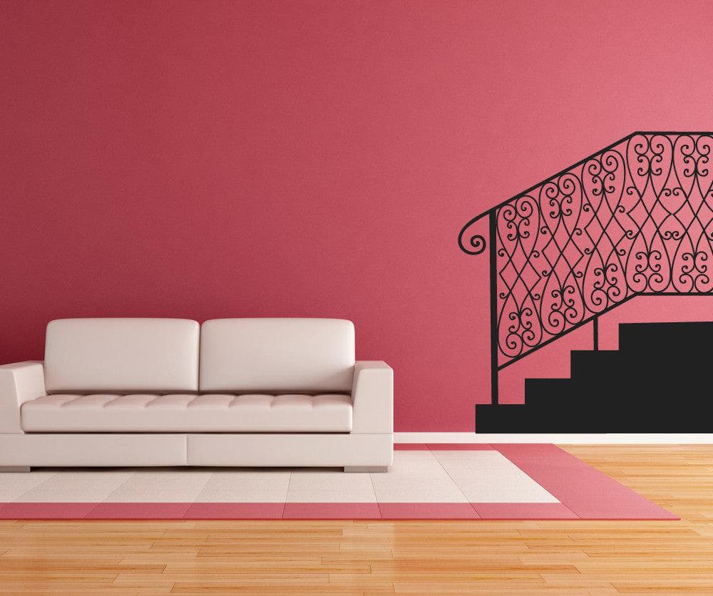 Stairway Railing Vinyl Wall Decal Sticker. #OS_MB608