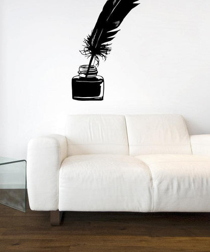 Vinyl Wall Decal Sticker Quill Pen and Ink #OS_MB611