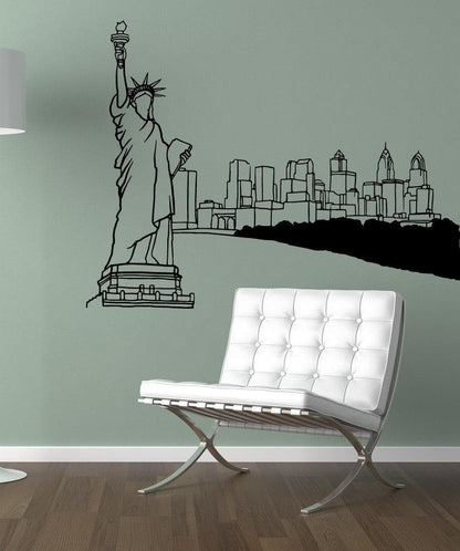 Vinyl Wall Decal Sticker Statue of Liberty Sketch #OS_MB614