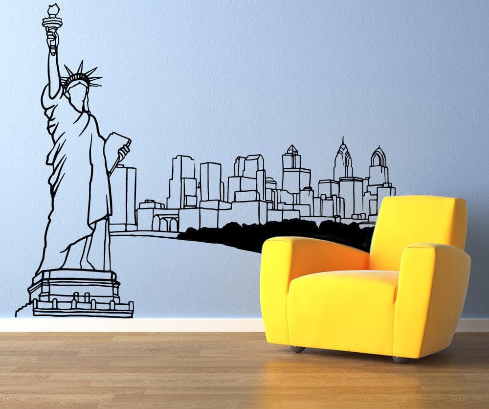 Vinyl Wall Decal Sticker Statue of Liberty Sketch #OS_MB614