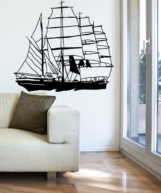 Vinyl Wall Decal Sticker Antique Sailboat #OS_MB623