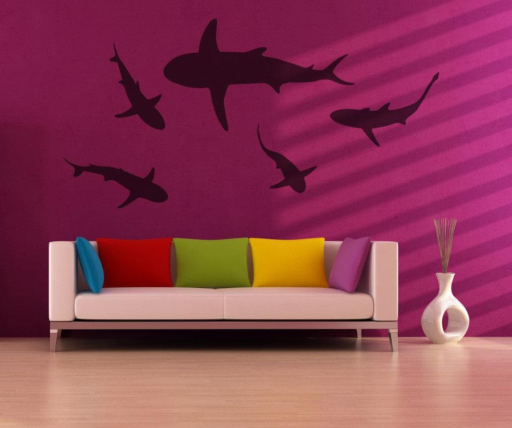 Stickerbrand Vinyl Wall Decal Sticker Sharks OS_MB631A by