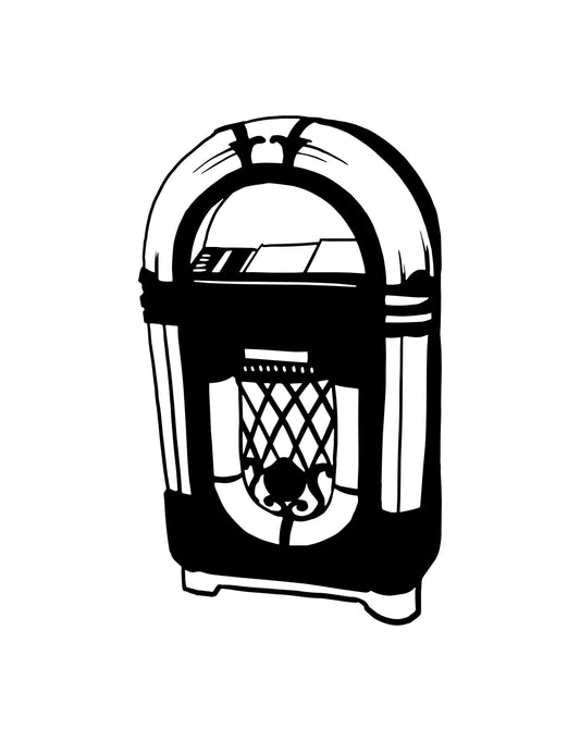 Jukebox Music Box Vinyl Wall Decal Sticker.  #OS_MB660