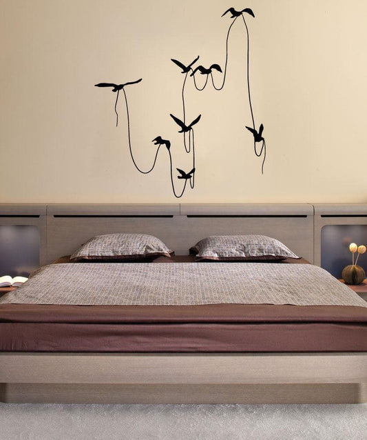 Vinyl Wall Decal Sticker Birds with String #OS_MB673