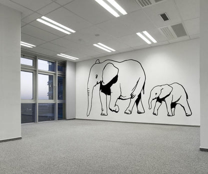 Vinyl Wall Decal Sticker Mom and Baby Elephants #OS_MB682