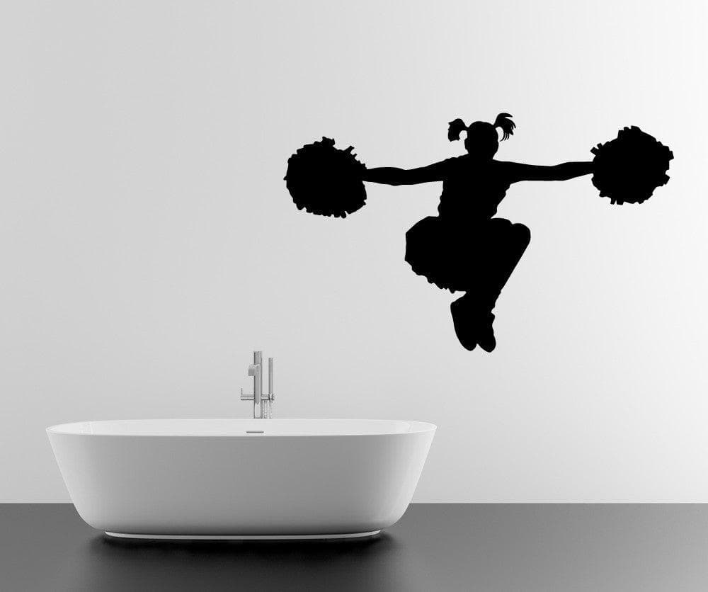 Vinyl Wall Decal Sticker Cheerleader with Pompoms #OS_MB700
