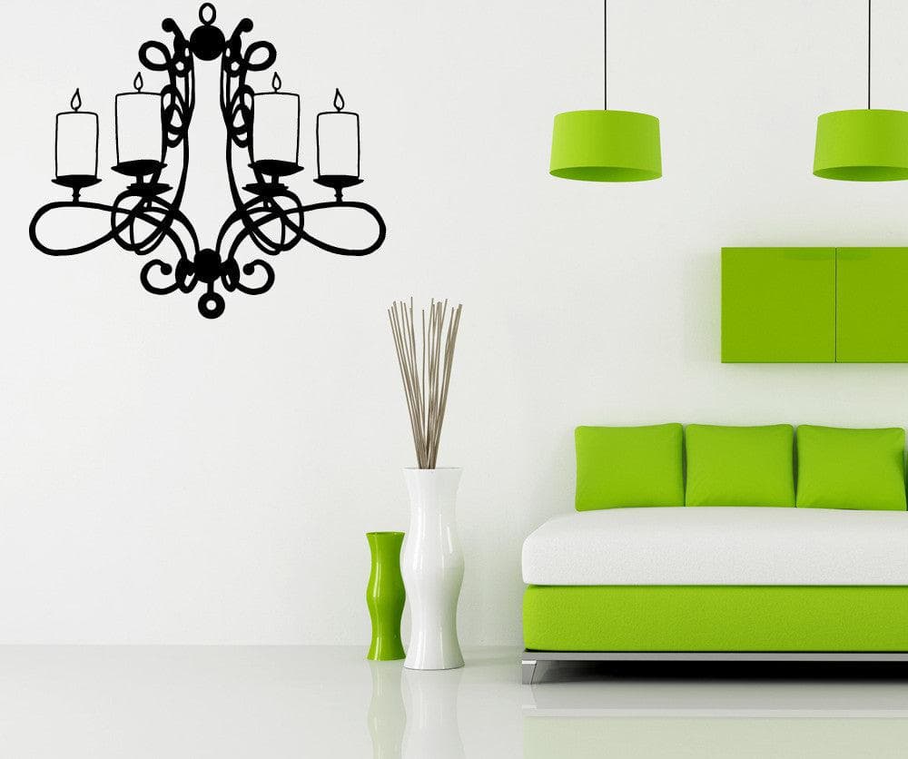 Vinyl Wall Decal Sticker Fancy Candle Holder #OS_MB709